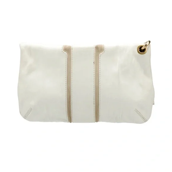 Jimmy Choo Cream and Gold Fold-Over Wristlet Clutch - Picture 5 of 11